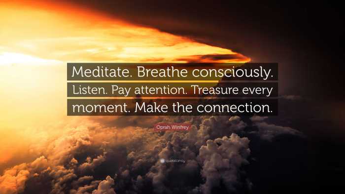 Breathe meditate listen consciously pay connection make quote treasure attention moment every oprah winfrey How to Meditate for Strengthening Your Connection with Yourself